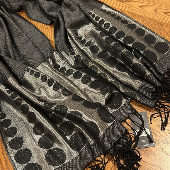 Accessory Street Black & Silver Scarf. NEW with tags. - Picture 15 of 16